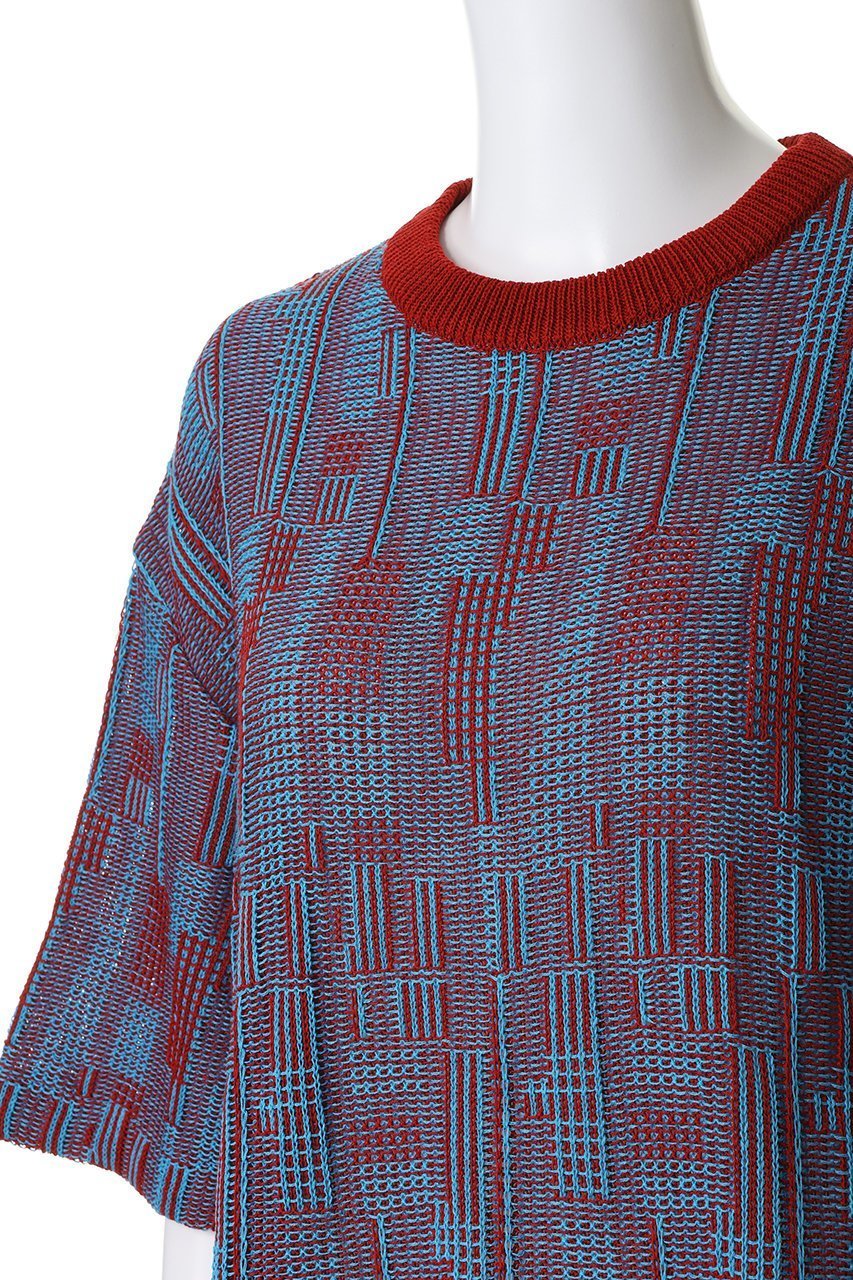 【メゾンスペシャル/MAISON SPECIAL】の【UNISEX】ジオメトリックJQD S/S クルーネックニットTEE 人気、トレンドファッション・服の通販 founy(ファニー) 　ファッション　Fashion　レディースファッション　Fashion for Women　トップス・カットソー　Cut & Sew Tops　ニット　Knit Tops & Sweaters　カジュアルプルオーバー・ニットトップス　Pullovers & Knit Tops / Casual Pullovers　ユニセックス　Unisex, Genderless　ジャカード／ジャガード　Jacquard, Woven Pattern　パターン　Pattern, Design Print　ランダム　Random, Irregular　夏　Summer　新作・新入荷　New Arrivals / New In　S/S・春夏　SS, Spring/Summer, Warm Season　other-5|ID: prp329100004963306 ipo3291000000037233763