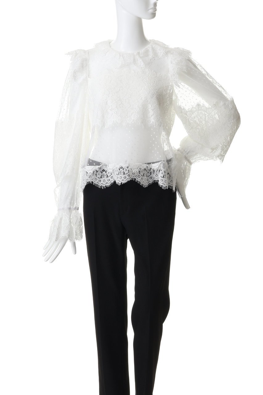 【サードマガジン/THIRD MAGAZINE】の【CHOKLATE】スタンドレースブラウス 人気、トレンドファッション・服の通販 founy(ファニー) 　ファッション　Fashion　レディースファッション　Fashion for Women　トップス・カットソー　Cut & Sew Tops　シャツ・ブラウス・オフィスカジュアル　Elegant Blouses & Button-Ups　スリーブ　Sleeve, Long Sleeve / Short Sleeve　バランス　Balance, Style Balance　フランス　France, French　フレア　Flare, Flared　レース　Lace, Lace Fabric　ロング　Long, Long-Length　新作・新入荷　New Arrivals / New In　other-2|ID: prp329100004963308 ipo3291000000037233774