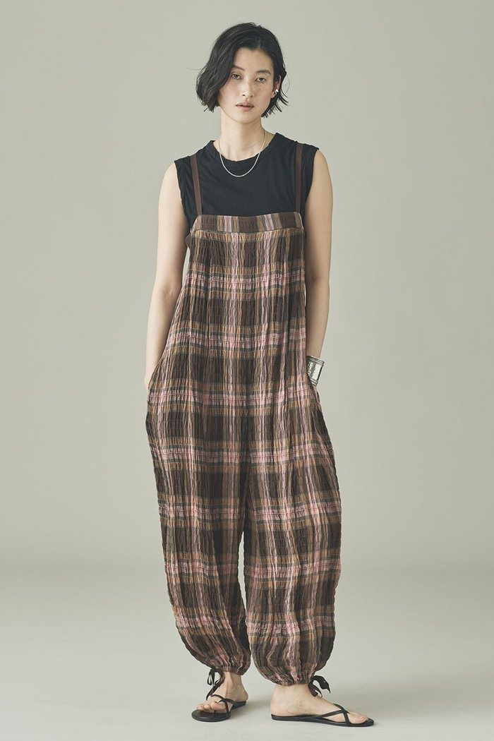 【カレンソロジー/Curensology】の〈C.S.G〉チェックオールインワン インテリア・キッズ・メンズ・レディースファッション・服の通販 founy(ファニー) https://founy.com/ ファッション Fashion レディースファッション Fashion for Women パンツ Pants & Trousers おすすめ Recommended / Our Picks イタリア Italy インナー Innerwear チェック Check, Plaid, Tartan バルーン Balloon, Balloon Silhouette ワッシャー Washer, Crinkled Finish 今季 This Season, Current Season 夏 Summer 新作・新入荷 New Arrivals / New In |ID: prp329100004963312 ipo3291000000037233800