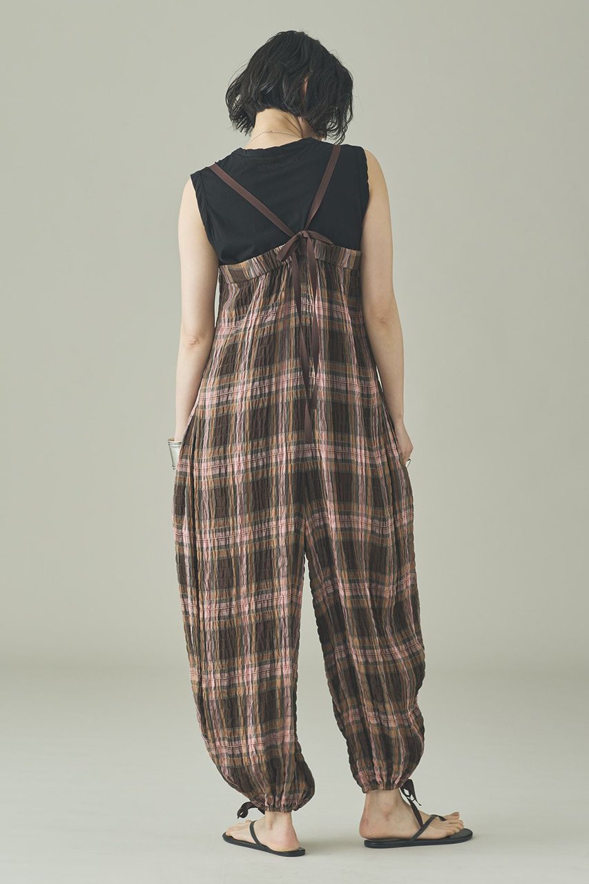 【カレンソロジー/Curensology】の〈C.S.G〉チェックオールインワン 人気、トレンドファッション・服の通販 founy(ファニー) 　ファッション　Fashion　レディースファッション　Fashion for Women　パンツ　Pants & Trousers　おすすめ　Recommended / Our Picks　イタリア　Italy　インナー　Innerwear　チェック　Check, Plaid, Tartan　バルーン　Balloon, Balloon Silhouette　ワッシャー　Washer, Crinkled Finish　今季　This Season, Current Season　夏　Summer　新作・新入荷　New Arrivals / New In　other-5|ID: prp329100004963312 ipo3291000000037233805