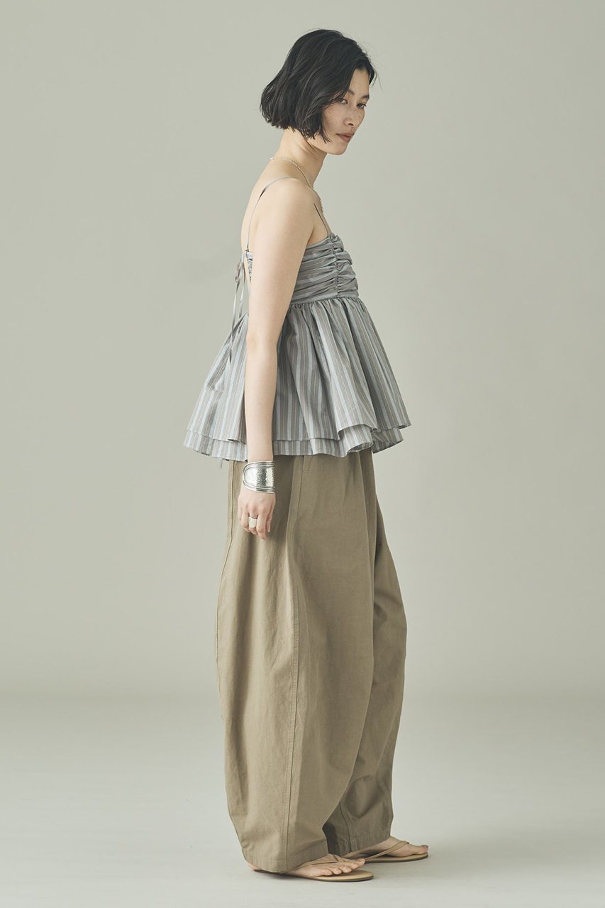 【カレンソロジー/Curensology】のストライプレイヤードギャザーキャミソール 人気、トレンドファッション・服の通販 founy(ファニー) 　ファッション　Fashion　レディースファッション　Fashion for Women　トップス・カットソー　Cut & Sew Tops　キャミソール&ノースリーブ　Camisoles & Sleeveless Tops　シャツ・ブラウス・オフィスカジュアル　Elegant Blouses & Button-Ups　おすすめ　Recommended / Our Picks　インナー　Innerwear　エアリー　Airy Texture　カットソー　Cut and Sewn Top　ギャザー　Gathered, Ruffled　ストライプ　Stripe, Striped Pattern　デニム　Denim, Jeans Material　ノースリーブ　Sleeveless, No-Sleeve　ランダム　Random, Irregular　ワイド　Wide, Wide Fit　新作・新入荷　New Arrivals / New In　other-6|ID: prp329100004963314 ipo3291000000037233824