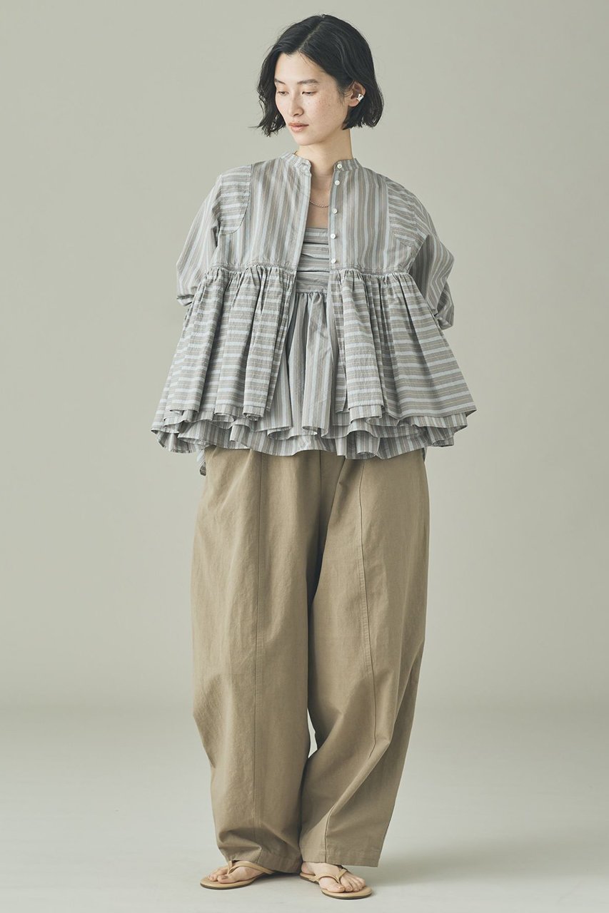 【カレンソロジー/Curensology】のストライプレイヤードギャザーキャミソール 人気、トレンドファッション・服の通販 founy(ファニー) 　ファッション　Fashion　レディースファッション　Fashion for Women　トップス・カットソー　Cut & Sew Tops　キャミソール&ノースリーブ　Camisoles & Sleeveless Tops　シャツ・ブラウス・オフィスカジュアル　Elegant Blouses & Button-Ups　おすすめ　Recommended / Our Picks　インナー　Innerwear　エアリー　Airy Texture　カットソー　Cut and Sewn Top　ギャザー　Gathered, Ruffled　ストライプ　Stripe, Striped Pattern　デニム　Denim, Jeans Material　ノースリーブ　Sleeveless, No-Sleeve　ランダム　Random, Irregular　ワイド　Wide, Wide Fit　新作・新入荷　New Arrivals / New In　other-8|ID: prp329100004963314 ipo3291000000037233826