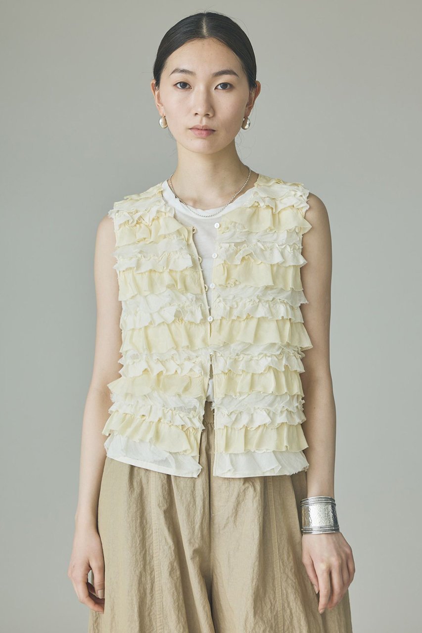 【カレンソロジー/Curensology】のミルフィーユノースリーブブラウス 人気、トレンドファッション・服の通販 founy(ファニー) 　ファッション　Fashion　レディースファッション　Fashion for Women　トップス・カットソー　Cut & Sew Tops　キャミソール&ノースリーブ　Camisoles & Sleeveless Tops　シャツ・ブラウス・オフィスカジュアル　Elegant Blouses & Button-Ups　アクセサリー　Fashion Accessories　インド　Indian Textile　オーガンジー　Organza Fabric　ヴィンテージ　Vintage Style　サテン　Satin, Glossy Fabric　シアー　Sheer, See-Through　シルク　Silk, 100% Silk　ストライプ　Stripe, Striped Pattern　テクスチャー　Texture, Textured Fabric　ノースリーブ　Sleeveless, No-Sleeve　バランス　Balance, Style Balance　フリル　Frill, Ruffle　フロント　Front, Front Design　ベスト　Vest, Waistcoat　ミックス　Mix, Mixed Style　おすすめ　Recommended / Our Picks　夏　Summer　新作・新入荷　New Arrivals / New In　other-2|ID: prp329100004963316 ipo3291000000037233839