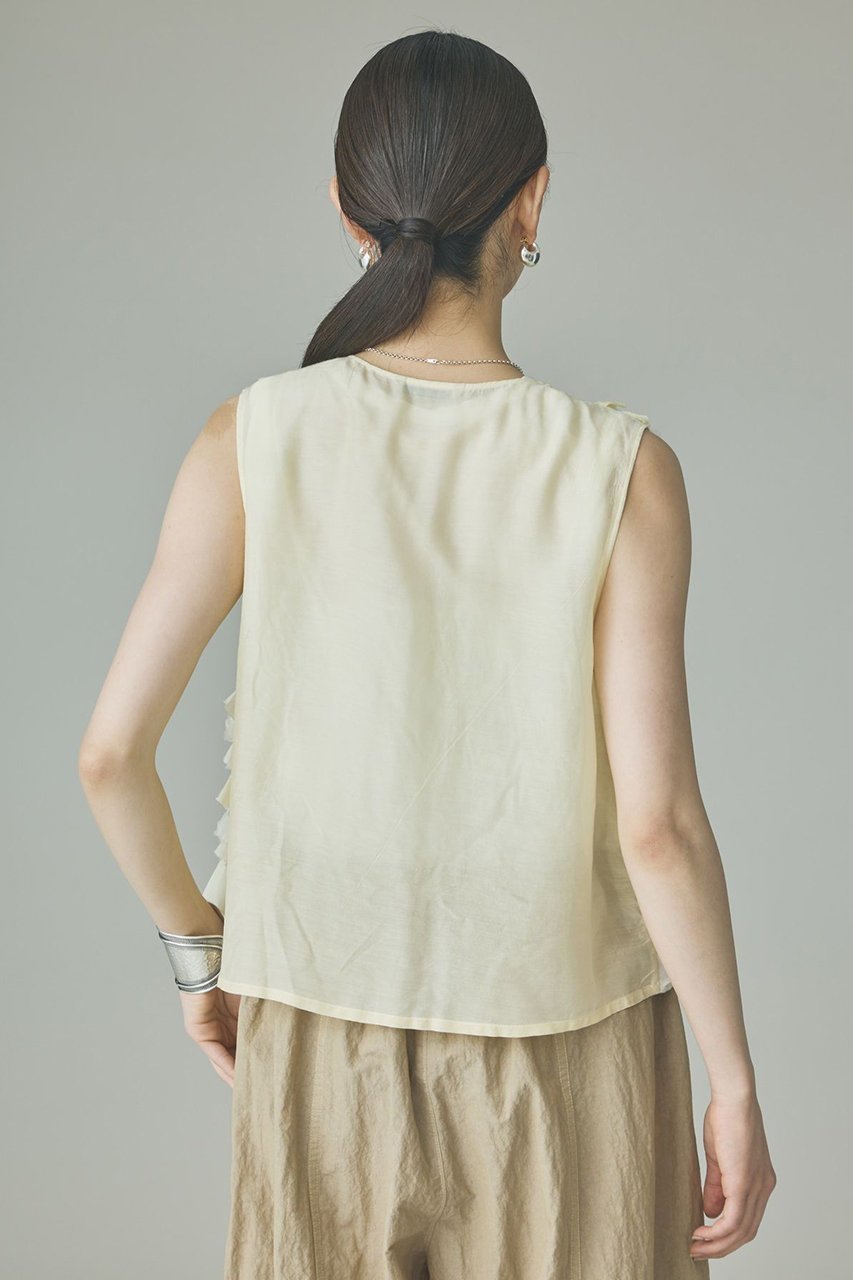 【カレンソロジー/Curensology】のミルフィーユノースリーブブラウス 人気、トレンドファッション・服の通販 founy(ファニー) 　ファッション　Fashion　レディースファッション　Fashion for Women　トップス・カットソー　Cut & Sew Tops　キャミソール&ノースリーブ　Camisoles & Sleeveless Tops　シャツ・ブラウス・オフィスカジュアル　Elegant Blouses & Button-Ups　アクセサリー　Fashion Accessories　インド　Indian Textile　オーガンジー　Organza Fabric　ヴィンテージ　Vintage Style　サテン　Satin, Glossy Fabric　シアー　Sheer, See-Through　シルク　Silk, 100% Silk　ストライプ　Stripe, Striped Pattern　テクスチャー　Texture, Textured Fabric　ノースリーブ　Sleeveless, No-Sleeve　バランス　Balance, Style Balance　フリル　Frill, Ruffle　フロント　Front, Front Design　ベスト　Vest, Waistcoat　ミックス　Mix, Mixed Style　おすすめ　Recommended / Our Picks　夏　Summer　新作・新入荷　New Arrivals / New In　other-4|ID: prp329100004963316 ipo3291000000037233841