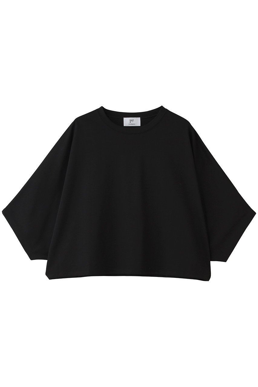 【プルミエ アロンディスモン/1er Arrondissement】のハイゲージポンチクロップドTシャツ インテリア・キッズ・メンズ・レディースファッション・服の通販 founy(ファニー) 　ファッション　Fashion　レディースファッション　Fashion for Women　トップス・カットソー　Cut & Sew Tops　シャツ・ブラウス・オフィスカジュアル　Elegant Blouses & Button-Ups　ロングTシャツ・Tシャツ　Longline T-Shirts & Tees　カットソー・ベーシックTシャツ　Cut-and-Sewn Tops / Stretch Tees & Basics　クロップド　Cropped, Short Length　ショート　Short, Short Length　シンプル　Simple, Minimal　スリーブ　Sleeve, Long Sleeve / Short Sleeve　バランス　Balance, Style Balance　新作・新入荷　New Arrivals / New In　ブラック|ID: prp329100004963319 ipo3291000000037233859