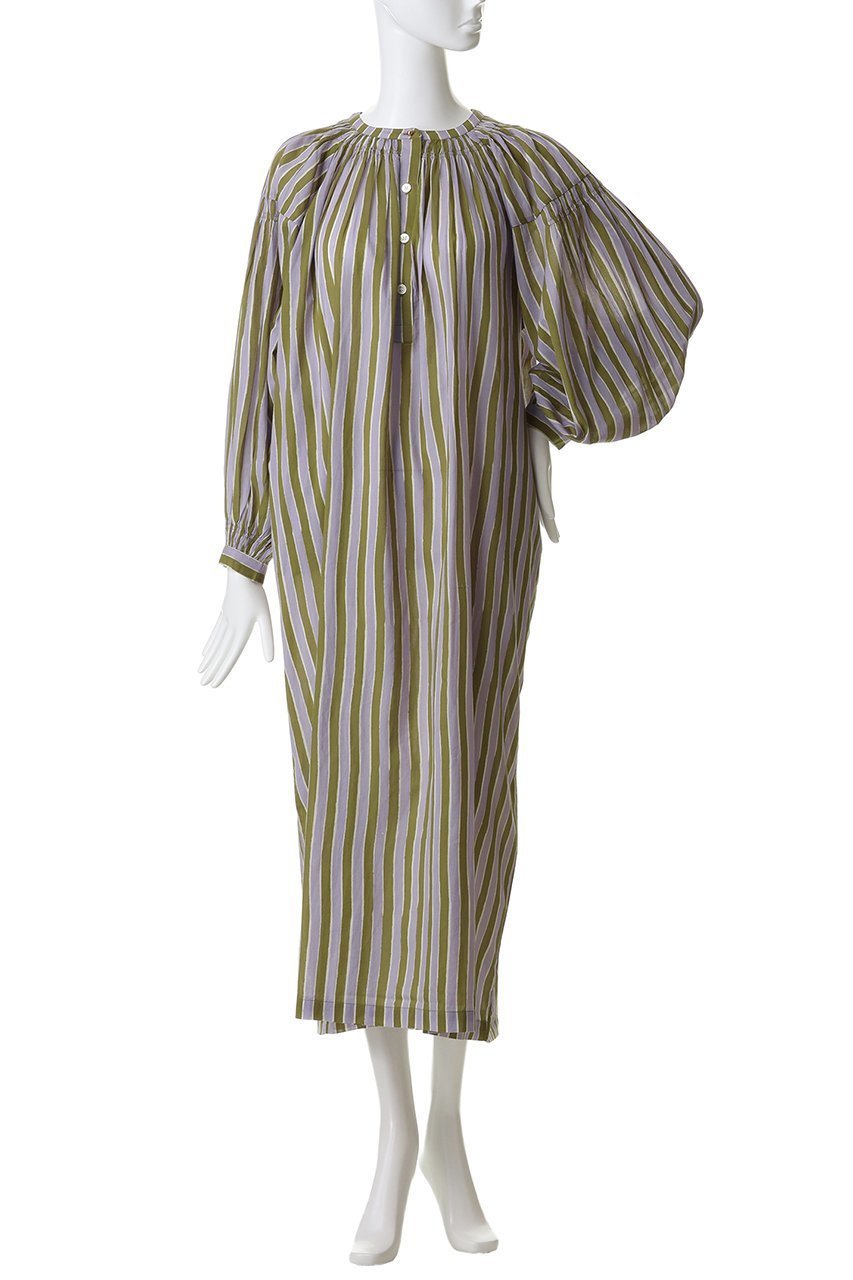 【エリオポール/heliopole】の【SARA MALLIKA】コットンウェーブストライプカフタンワンピース 人気、トレンドファッション・服の通販 founy(ファニー) 　ファッション　Fashion　レディースファッション　Fashion for Women　ワンピース　Dresses　チュニック　Tunic Tops & Dresses　チュニック　Tunic, Long Top　リラックス　Relax, Relaxed Fit　ロング　Long, Long-Length　夏　Summer　新作・新入荷　New Arrivals / New In　other-2|ID: prp329100004963323 ipo3291000000037233887