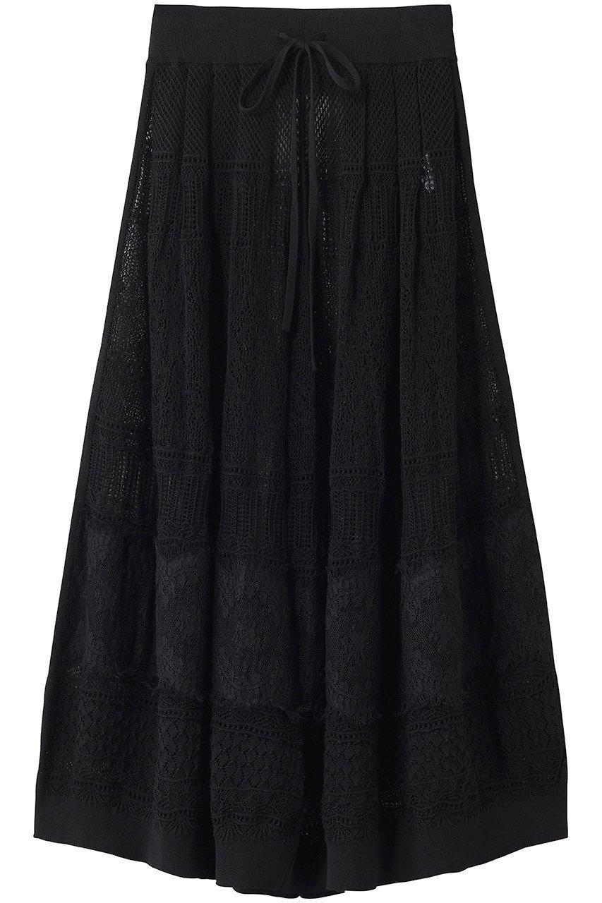 【エリオポール/heliopole】の【boussole】レースフレアスカート インテリア・キッズ・メンズ・レディースファッション・服の通販 founy(ファニー) 　ファッション　Fashion　レディースファッション　Fashion for Women　スカート　Skirts　Aライン・フレアスカート　A-Line & Flared Skirts　ロングスカート　Long Skirts / Maxi & Midi Skirts　クロップド　Cropped, Short Length　スマート　Smart, Elegant　フレア　Flare, Flared　レース　Lace, Lace Fabric　ロング　Long, Long-Length　夏　Summer　新作・新入荷　New Arrivals / New In　ブラック|ID: prp329100004963329 ipo3291000000037233925