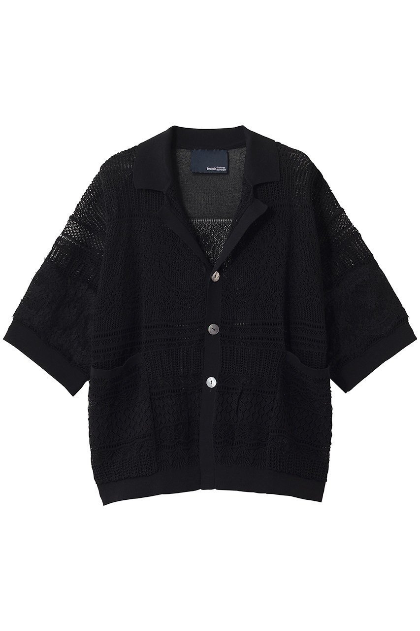 【エリオポール/heliopole】の【boussole】ハーフスリーブレースカーディガン インテリア・キッズ・メンズ・レディースファッション・服の通販 founy(ファニー) 　ファッション　Fashion　レディースファッション　Fashion for Women　トップス・カットソー　Cut & Sew Tops　ニット　Knit Tops & Sweaters　カーディガン・羽織り　Layered Style Cardigans　カーディガン　Cardigan, Knitwear　スマート　Smart, Elegant　スリーブ　Sleeve, Long Sleeve / Short Sleeve　リゾート　Resort, Vacation Style　リラックス　Relax, Relaxed Fit　レース　Lace, Lace Fabric　エレガント 上品　Elegant　夏　Summer　新作・新入荷　New Arrivals / New In　ブラック|ID: prp329100004963330 ipo3291000000037233932