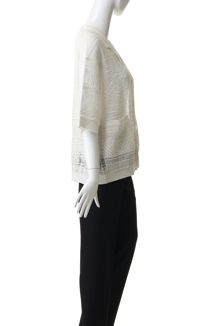 【エリオポール/heliopole】の【boussole】ハーフスリーブレースカーディガン 人気、トレンドファッション・服の通販 founy(ファニー) 　ファッション　Fashion　レディースファッション　Fashion for Women　トップス・カットソー　Cut & Sew Tops　ニット　Knit Tops & Sweaters　カーディガン・羽織り　Layered Style Cardigans　カーディガン　Cardigan, Knitwear　スマート　Smart, Elegant　スリーブ　Sleeve, Long Sleeve / Short Sleeve　リゾート　Resort, Vacation Style　リラックス　Relax, Relaxed Fit　レース　Lace, Lace Fabric　エレガント 上品　Elegant　夏　Summer　新作・新入荷　New Arrivals / New In　other-3|ID: prp329100004963330 ipo3291000000037233934