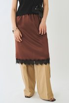 【ウィムガゼット/Whim Gazette】の【Nuition】サテンレーススカート ブラウン|ID: prp329100004963338 ipo3291000000037234001