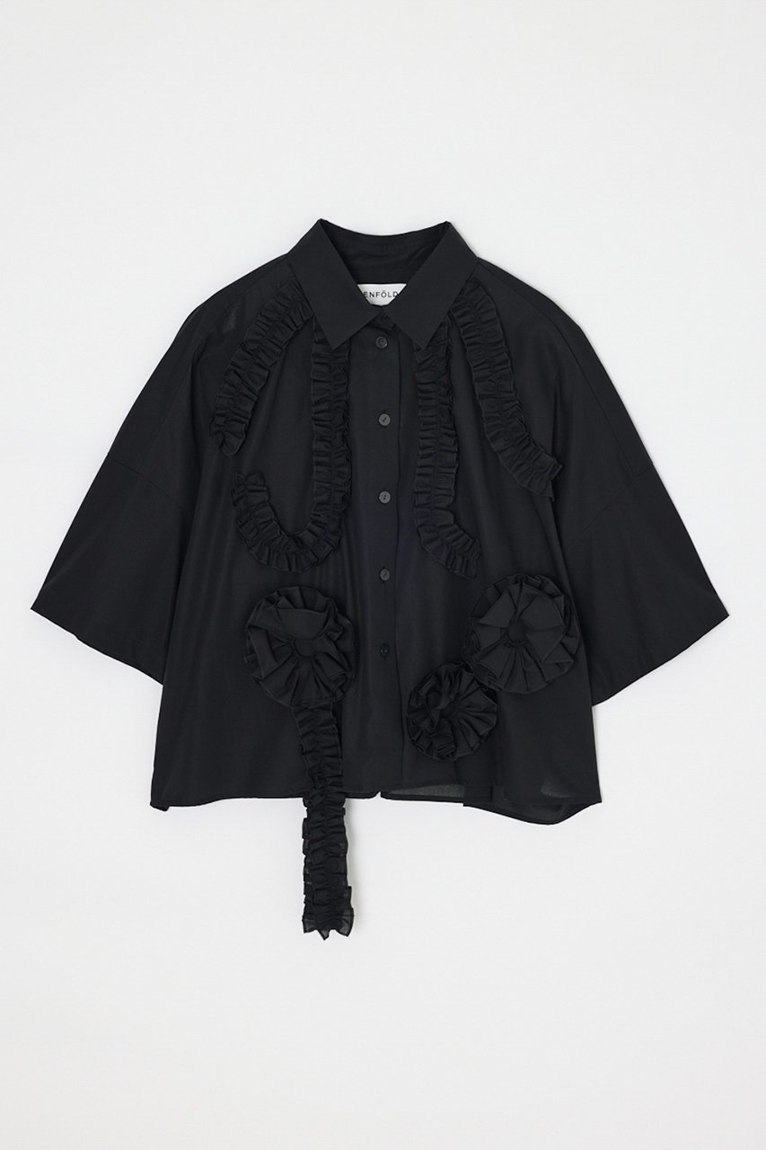 【エンフォルド/ENFOLD】の【5/1 12:00販売開始】FRILL-BODY SHIRT インテリア・キッズ・メンズ・レディースファッション・服の通販 founy(ファニー) 　ファッション　Fashion　レディースファッション　Fashion for Women　トップス・カットソー　Cut & Sew Tops　シャツ・ブラウス・オフィスカジュアル　Elegant Blouses & Button-Ups　ショート　Short, Short Length　スリーブ　Sleeve, Long Sleeve / Short Sleeve　ブロード　Broadcloth, Fine Cotton　モチーフ　Motif, Design Theme　新作・新入荷　New Arrivals / New In　ブラック|ID: prp329100004963343 ipo3291000000037234038