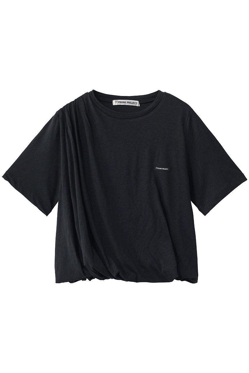 【プランク プロジェクト/PRANK PROJECT】のスラブバルーンヘムTEE 人気、トレンドファッション・服の通販 founy(ファニー) 　ファッション　Fashion　レディースファッション　Fashion for Women　トップス・カットソー　Cut & Sew Tops　シャツ・ブラウス・オフィスカジュアル　Elegant Blouses & Button-Ups　ロングTシャツ・Tシャツ　Longline T-Shirts & Tees　カットソー・ベーシックTシャツ　Cut-and-Sewn Tops / Stretch Tees & Basics　ショート　Short, Short Length　シンプル　Simple, Minimal　スリーブ　Sleeve, Long Sleeve / Short Sleeve　ドレープ　Drape, Draping Fabric　バルーン　Balloon, Balloon Silhouette　フロント　Front, Front Design　新作・新入荷　New Arrivals / New In　 other-1|ID: prp329100004963353 ipo3291000000037234099