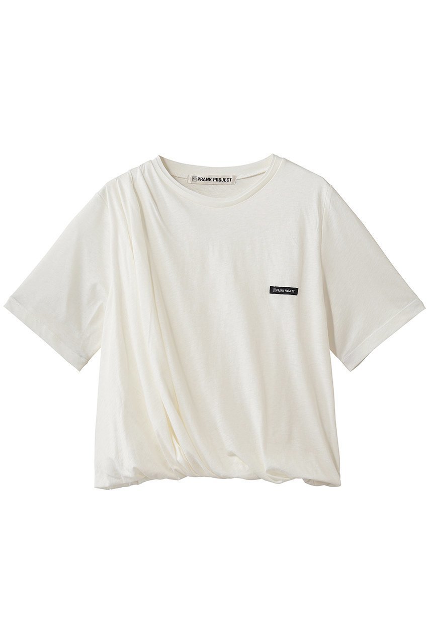 【プランク プロジェクト/PRANK PROJECT】のスラブバルーンヘムTEE インテリア・キッズ・メンズ・レディースファッション・服の通販 founy(ファニー) 　ファッション　Fashion　レディースファッション　Fashion for Women　トップス・カットソー　Cut & Sew Tops　シャツ・ブラウス・オフィスカジュアル　Elegant Blouses & Button-Ups　ロングTシャツ・Tシャツ　Longline T-Shirts & Tees　カットソー・ベーシックTシャツ　Cut-and-Sewn Tops / Stretch Tees & Basics　ショート　Short, Short Length　シンプル　Simple, Minimal　スリーブ　Sleeve, Long Sleeve / Short Sleeve　ドレープ　Drape, Draping Fabric　バルーン　Balloon, Balloon Silhouette　フロント　Front, Front Design　新作・新入荷　New Arrivals / New In　WHT(ホワイト)|ID: prp329100004963353 ipo3291000000037234101