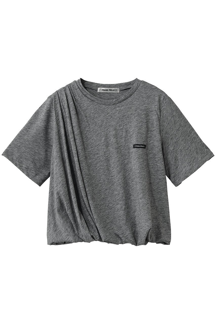 【プランク プロジェクト/PRANK PROJECT】のスラブバルーンヘムTEE インテリア・キッズ・メンズ・レディースファッション・服の通販 founy(ファニー) 　ファッション　Fashion　レディースファッション　Fashion for Women　トップス・カットソー　Cut & Sew Tops　シャツ・ブラウス・オフィスカジュアル　Elegant Blouses & Button-Ups　ロングTシャツ・Tシャツ　Longline T-Shirts & Tees　カットソー・ベーシックTシャツ　Cut-and-Sewn Tops / Stretch Tees & Basics　ショート　Short, Short Length　シンプル　Simple, Minimal　スリーブ　Sleeve, Long Sleeve / Short Sleeve　ドレープ　Drape, Draping Fabric　バルーン　Balloon, Balloon Silhouette　フロント　Front, Front Design　新作・新入荷　New Arrivals / New In　GRY(グレー)|ID: prp329100004963353 ipo3291000000037234102