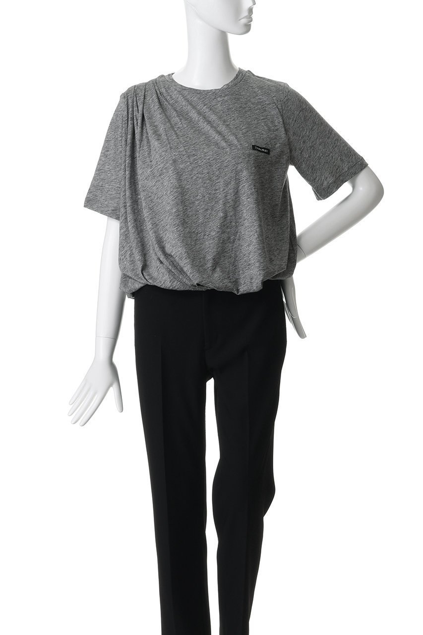 【プランク プロジェクト/PRANK PROJECT】のスラブバルーンヘムTEE 人気、トレンドファッション・服の通販 founy(ファニー) 　ファッション　Fashion　レディースファッション　Fashion for Women　トップス・カットソー　Cut & Sew Tops　シャツ・ブラウス・オフィスカジュアル　Elegant Blouses & Button-Ups　ロングTシャツ・Tシャツ　Longline T-Shirts & Tees　カットソー・ベーシックTシャツ　Cut-and-Sewn Tops / Stretch Tees & Basics　ショート　Short, Short Length　シンプル　Simple, Minimal　スリーブ　Sleeve, Long Sleeve / Short Sleeve　ドレープ　Drape, Draping Fabric　バルーン　Balloon, Balloon Silhouette　フロント　Front, Front Design　新作・新入荷　New Arrivals / New In　other-2|ID: prp329100004963353 ipo3291000000037234103