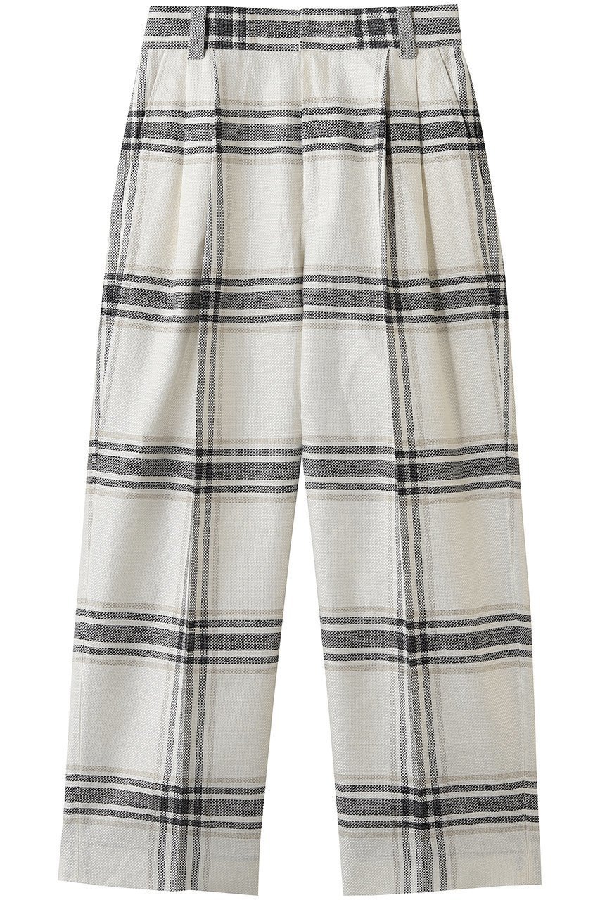 【アンビラン/unbilanc】のリネンチェックローラマイルストークパンツ インテリア・キッズ・メンズ・レディースファッション・服の通販 founy(ファニー) 　ファッション　Fashion　レディースファッション　Fashion for Women　パンツ　Pants & Trousers　チェック　Check, Plaid, Tartan　テーパード　Tapered, Tapered Pants　フロント　Front, Front Design　リネン　Linen, Linen Fabric　エレガント 上品　Elegant　夏　Summer　新作・新入荷　New Arrivals / New In　オフホワイト系|ID: prp329100004963364 ipo3291000000037234173