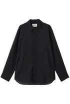 【ミディウミソリッド/MIDIUMISOLID / MEN】の【MEN】sheer stripe shirt シャツ 大人の最旬トレンドファッション＆コーディネート founy(ファウニー) ファッション Fashion メンズファッション Fashion for Men なめらか Smooth, Silky Texture インナー Innerwear シアー Sheer, See-Through ストライプ Stripe, Striped Pattern スリーブ Sleeve, Long Sleeve / Short Sleeve ボックス Boxy, Box Shape ロング Long, Long-Length 新作・新入荷 New Arrivals / New In thumbnail black|ID: prp329100004963400 ipo3291000000037234444