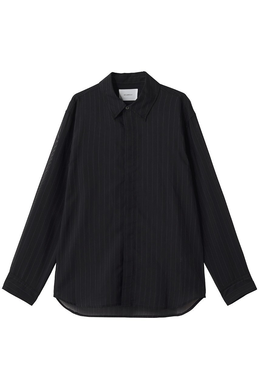 【ミディウミソリッド/MIDIUMISOLID / MEN】の【MEN】sheer stripe shirt シャツ インテリア・キッズ・メンズ・レディースファッション・服の通販 founy(ファニー) 　ファッション　Fashion　メンズファッション　Fashion for Men　なめらか　Smooth, Silky Texture　インナー　Innerwear　シアー　Sheer, See-Through　ストライプ　Stripe, Striped Pattern　スリーブ　Sleeve, Long Sleeve / Short Sleeve　ボックス　Boxy, Box Shape　ロング　Long, Long-Length　新作・新入荷　New Arrivals / New In　black|ID: prp329100004963400 ipo3291000000037234444