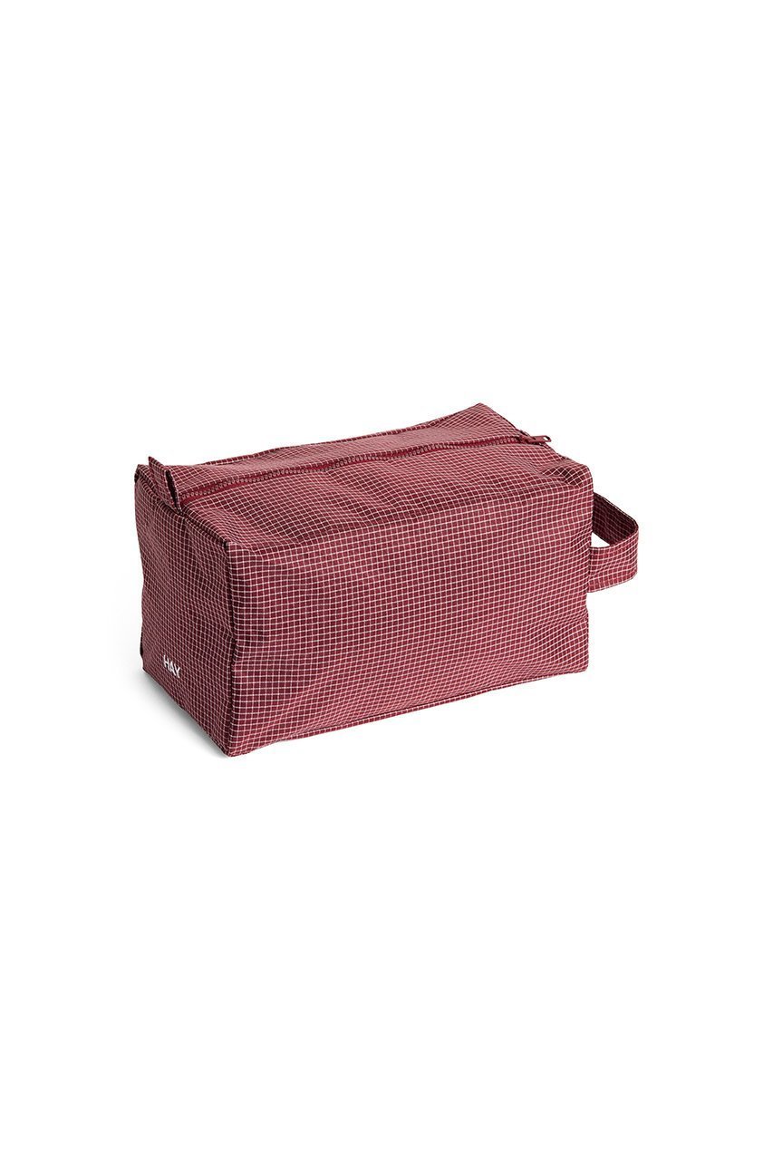 【ヘイ/HAY / GOODS】のGRID WASH BAG M インテリア・キッズ・メンズ・レディースファッション・服の通販 founy(ファニー) 　シンプル　Simple, Minimal　ジップ　Zip, Zipper　スマート　Smart, Elegant　チェック　Check, Plaid, Tartan　新作・新入荷　New Arrivals / New In　旅行　Travel　バーガンディー|ID: prp329100004963418 ipo3291000000037234578