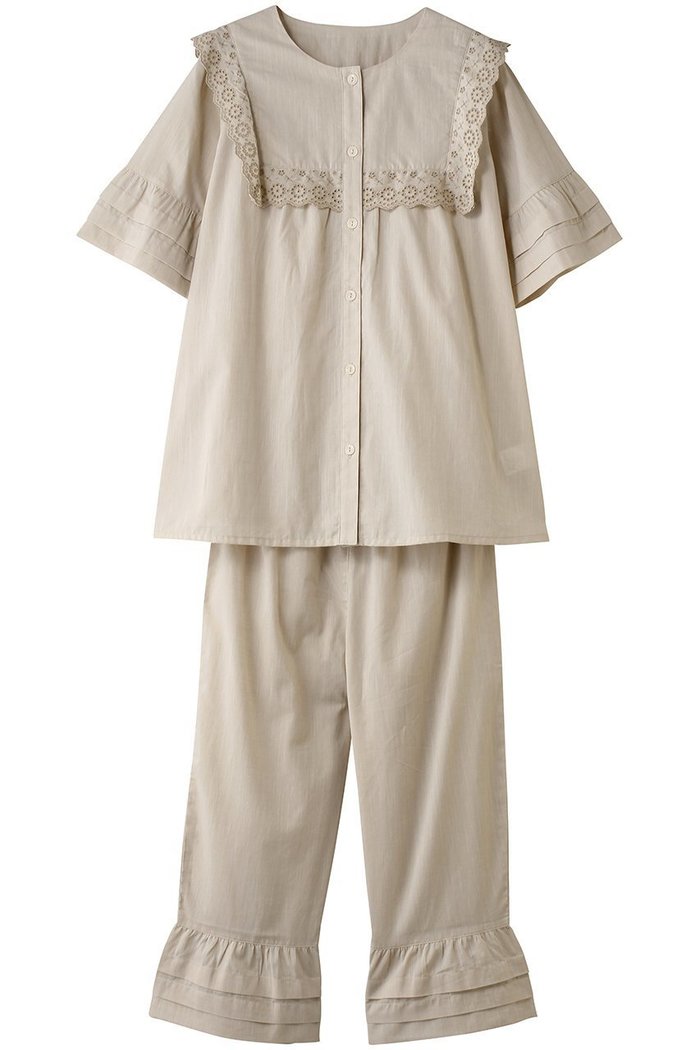 【キッドブルー/KID BLUE】の26シャンブレーエンブNパジャマ インテリア・キッズ・メンズ・レディースファッション・服の通販 founy(ファウニー) https://founy.com/ ファッション Fashion レディースファッション Fashion for Women トップス・カットソー Cut & Sew Tops エンブロイダリー Embroidery Design パジャマ Pajamas, Sleepwear フレア Flare, Flared リゾート Resort, Vacation Style エレガント 上品 Elegant 夏 Summer 新作・新入荷 New Arrivals / New In 春 Spring S/S・春夏 SS, Spring/Summer, Warm Season |ID: prp329100004963518 ipo3291000000037365219