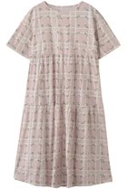【キッドブルー/KID BLUE】のリップルチェックフラワー天竺ナイティ ピンク|ID: prp329100004963527 ipo3291000000037242350