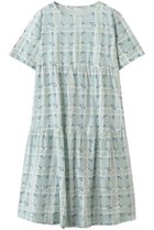 【キッドブルー/KID BLUE】のリップルチェックフラワー天竺ナイティ ペパーミント|ID: prp329100004963527 ipo3291000000037242352