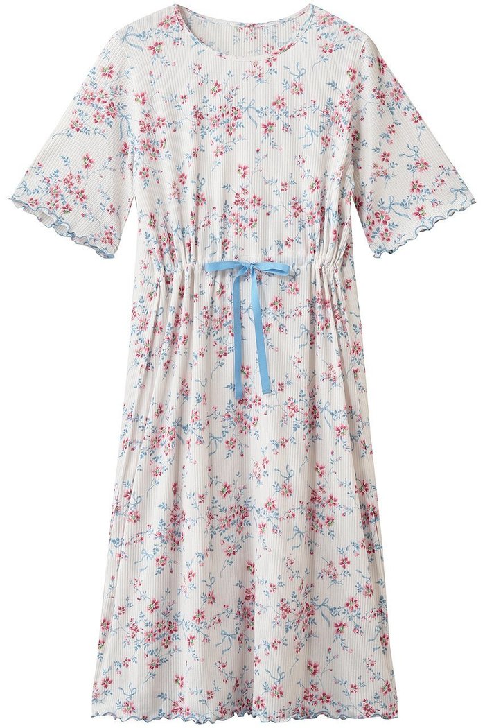 【キッドブルー/KID BLUE】のリブワイルドローズワンピース インテリア・キッズ・メンズ・レディースファッション・服の通販 founy(ファウニー) https://founy.com/ ファッション Fashion レディースファッション Fashion for Women ワンピース Dresses お家時間・ステイホーム Stay Home / At Home パジャマ Pajamas, Sleepwear フェミニン Feminine, Girly リボン Ribbon, Bow 新作・新入荷 New Arrivals / New In |ID: prp329100004963547 ipo3291000000037242447