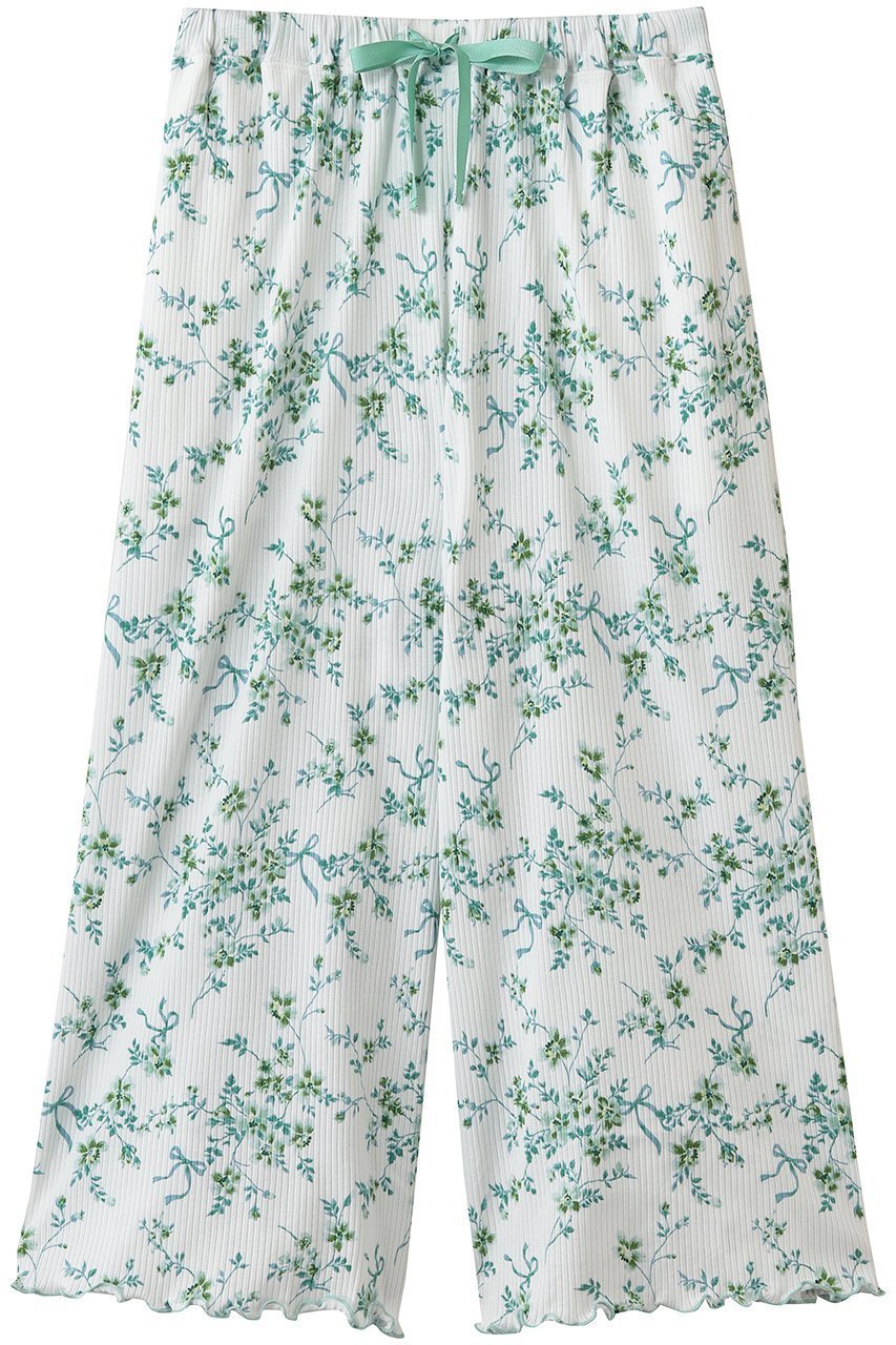 【キッドブルー/KID BLUE】のリブワイルドローズボトム インテリア・キッズ・メンズ・レディースファッション・服の通販 founy(ファニー) 　ファッション　Fashion　レディースファッション　Fashion for Women　バランス　Balance, Style Balance　パジャマ　Pajamas, Sleepwear　ボトム　Bottoms, Lower Wear　ポケット　Pocket, Pocket Detail　リボン　Ribbon, Bow　ワイド　Wide, Wide Fit　新作・新入荷　New Arrivals / New In　グリーン|ID: prp329100004963550 ipo3291000000037242470