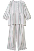 【キッドブルー/KID BLUE】の26CRサッカーストライプパジャマ 大人の最旬トレンドファッション＆コーディネート founy(ファウニー) ファッション Fashion レディースファッション Fashion for Women トップス・カットソー Cut & Sew Tops お家時間・ステイホーム Stay Home / At Home サッカー Seersucker, Summer Fabric ストライプ Stripe, Striped Pattern パジャマ Pajamas, Sleepwear フェミニン Feminine, Girly フリル Frill, Ruffle ペプラム Peplum, Flared Hem 夏 Summer 新作・新入荷 New Arrivals / New In thumbnail ピンク|ID: prp329100004963561 ipo3291000000037242528