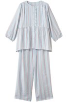 【キッドブルー/KID BLUE】の26CRサッカーストライプパジャマ 大人の最旬トレンドファッション＆コーディネート founy(ファウニー) ファッション Fashion レディースファッション Fashion for Women トップス・カットソー Cut & Sew Tops お家時間・ステイホーム Stay Home / At Home サッカー Seersucker, Summer Fabric ストライプ Stripe, Striped Pattern パジャマ Pajamas, Sleepwear フェミニン Feminine, Girly フリル Frill, Ruffle ペプラム Peplum, Flared Hem 夏 Summer 新作・新入荷 New Arrivals / New In thumbnail サックス|ID: prp329100004963561 ipo3291000000037242534