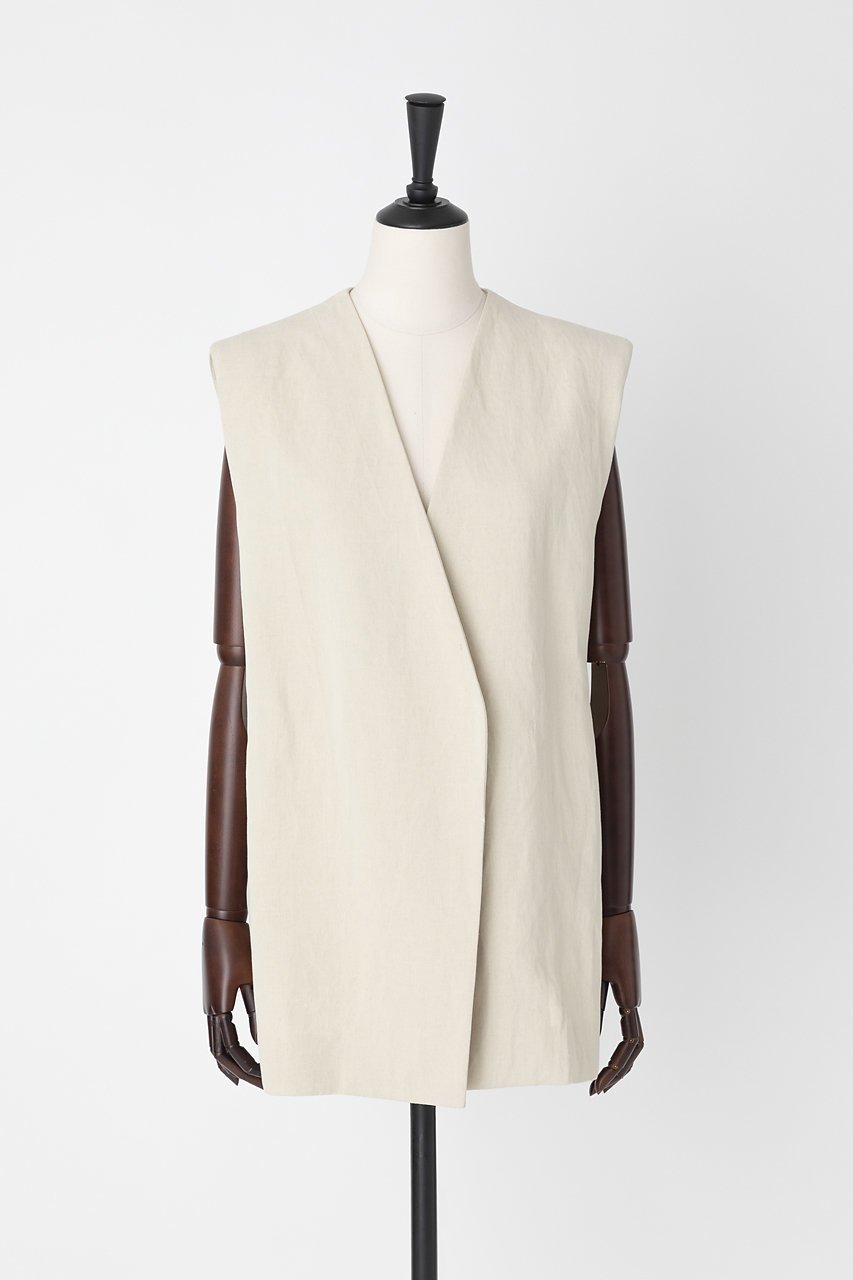 【オーヴィル/EAUVIRE】のノーカラージレ 大人の最旬トレンドファッション＆コーディネート founy(ファウニー) 　ファッション　Fashion　レディースファッション　Fashion for Women　アウター　Coat / Outerwear Collection　レディースジャケット・軽アウター　Jackets　サテン　Satin, Glossy Fabric　シルク　Silk, 100% Silk　ジャケット　Jacket, Outerwear　スリット　Slit, Slit Detail　タンブラー　Tumbler, Travel Mug　ベスト　Vest, Waistcoat　リネン　Linen, Linen Fabric　再入荷　Restock / Back in Stock　other-3|ID: prp329100004963568 ipo3291000000037242607
