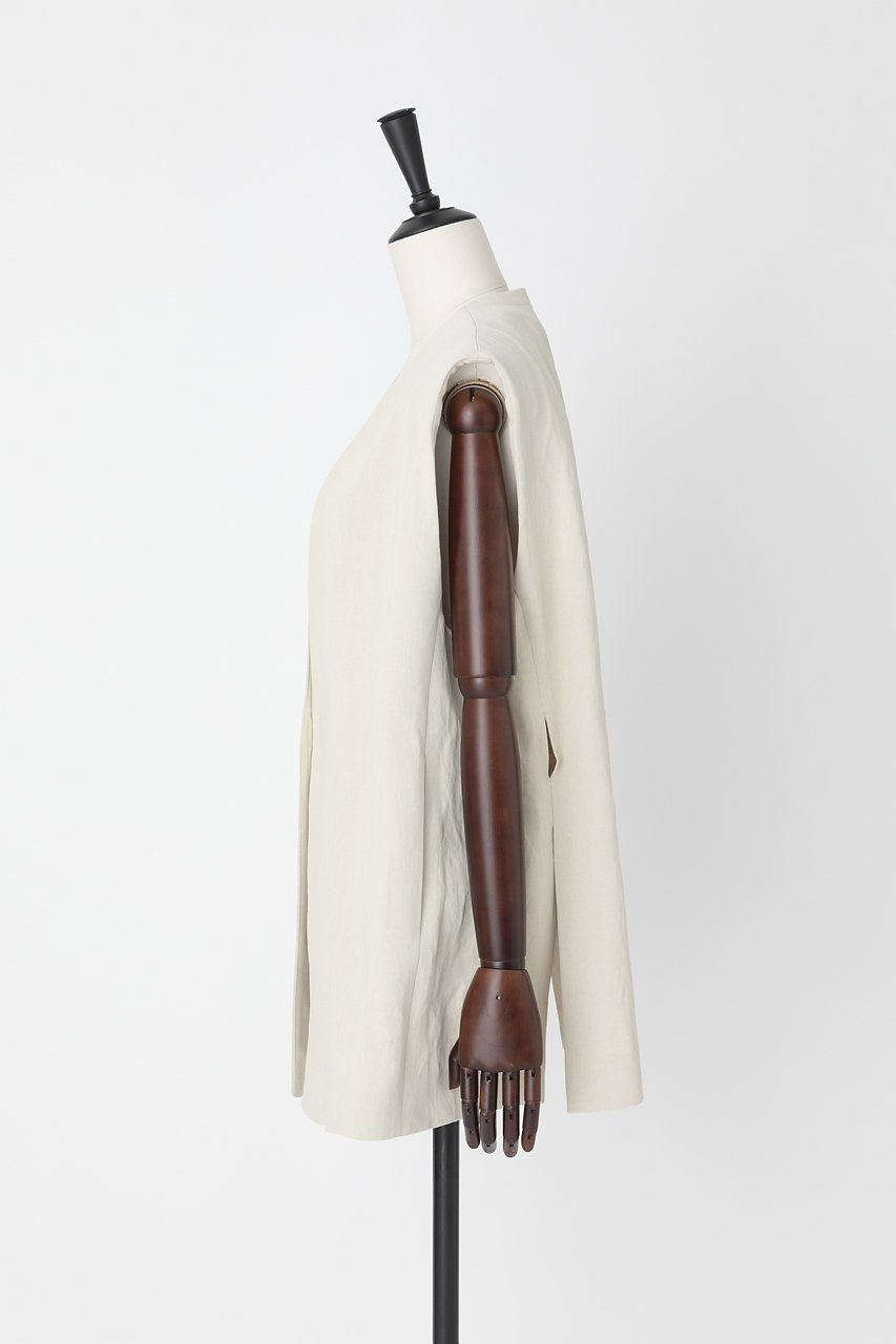 【オーヴィル/EAUVIRE】のノーカラージレ 大人の最旬トレンドファッション＆コーディネート founy(ファウニー) 　ファッション　Fashion　レディースファッション　Fashion for Women　アウター　Coat / Outerwear Collection　レディースジャケット・軽アウター　Jackets　サテン　Satin, Glossy Fabric　シルク　Silk, 100% Silk　ジャケット　Jacket, Outerwear　スリット　Slit, Slit Detail　タンブラー　Tumbler, Travel Mug　ベスト　Vest, Waistcoat　リネン　Linen, Linen Fabric　再入荷　Restock / Back in Stock　other-4|ID: prp329100004963568 ipo3291000000037242609