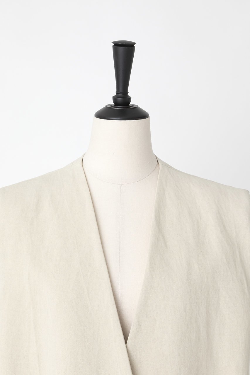 【オーヴィル/EAUVIRE】のノーカラージレ 大人の最旬トレンドファッション＆コーディネート founy(ファウニー) 　ファッション　Fashion　レディースファッション　Fashion for Women　アウター　Coat / Outerwear Collection　レディースジャケット・軽アウター　Jackets　サテン　Satin, Glossy Fabric　シルク　Silk, 100% Silk　ジャケット　Jacket, Outerwear　スリット　Slit, Slit Detail　タンブラー　Tumbler, Travel Mug　ベスト　Vest, Waistcoat　リネン　Linen, Linen Fabric　再入荷　Restock / Back in Stock　other-6|ID: prp329100004963568 ipo3291000000037242613