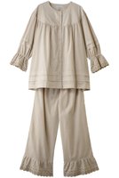 【キッドブルー/KID BLUE】の26シャンブレーエンブNパジャマ 大人の最旬トレンドファッション＆コーディネート founy(ファウニー) ファッション Fashion レディースファッション Fashion for Women トップス・カットソー Cut & Sew Tops エンブロイダリー Embroidery Design シャンブレー Chambray, Denim-Like Fabric パジャマ Pajamas, Sleepwear エレガント 上品 Elegant 新作・新入荷 New Arrivals / New In |ID:prp329100004963595