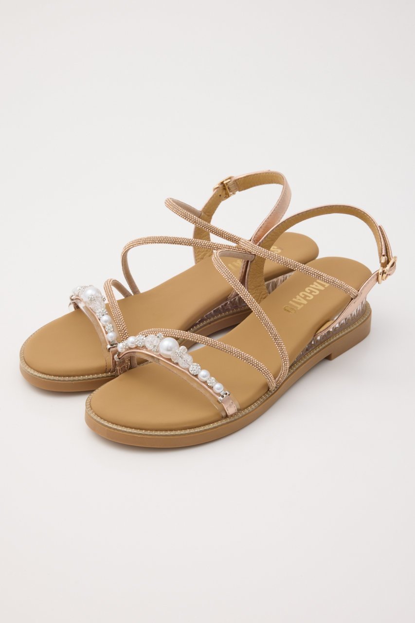 【スタッカート/STACCATO】のプルスコードパールコンビシャイニーフラット インテリア・キッズ・メンズ・レディースファッション・服の通販 founy(ファウニー) 　ファッション　Fashion　レディースファッション　Fashion for Women　アクセサリー　Fashion Accessories　エレガント 上品　Elegant　クッション　Cushion, Throw Pillow　サンダル　Sandals, Summer Shoes　ストーン　Stone, Gem-Like　パール　Pearl, Pearl Accent　新作・新入荷　New Arrivals / New In　ピンクゴールド|ID: prp329100004963637 ipo3291000000037243161