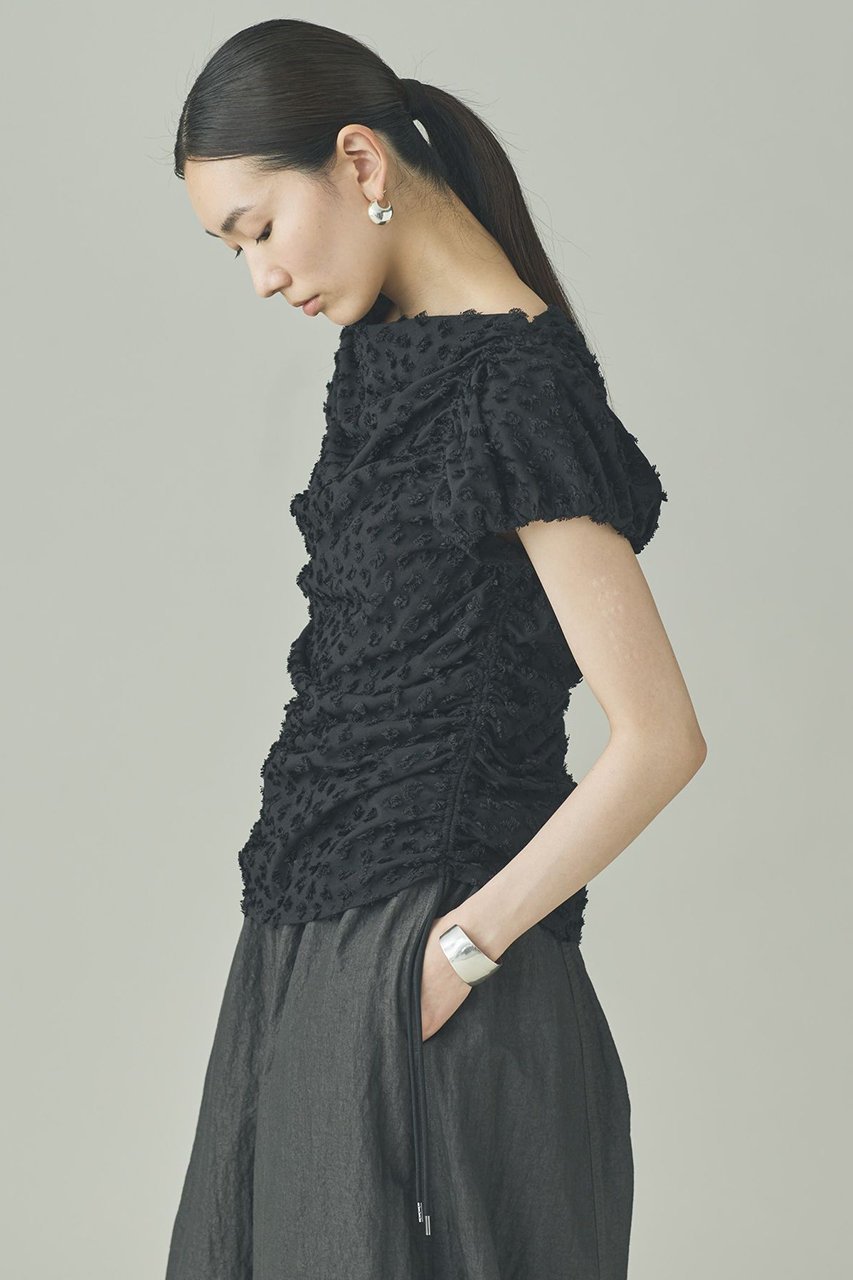【カレンソロジー/Curensology】のドットギャザーブラウス 大人の最旬トレンドファッション＆コーディネート founy(ファウニー) 　ファッション　Fashion　レディースファッション　Fashion for Women　トップス・カットソー　Cut & Sew Tops　シャツ・ブラウス・オフィスカジュアル　Elegant Blouses & Button-Ups　ギャザー　Gathered, Ruffled　シャーリング　Shirring, Ruched　ショート　Short, Short Length　ジャカード／ジャガード　Jacquard, Woven Pattern　スリーブ　Sleeve, Long Sleeve / Short Sleeve　デニム　Denim, Jeans Material　ドローストリング　Drawstring, Pull Cord　ワイド　Wide, Wide Fit　新作・新入荷　New Arrivals / New In　other-3|ID: prp329100004963706 ipo3291000000037243709