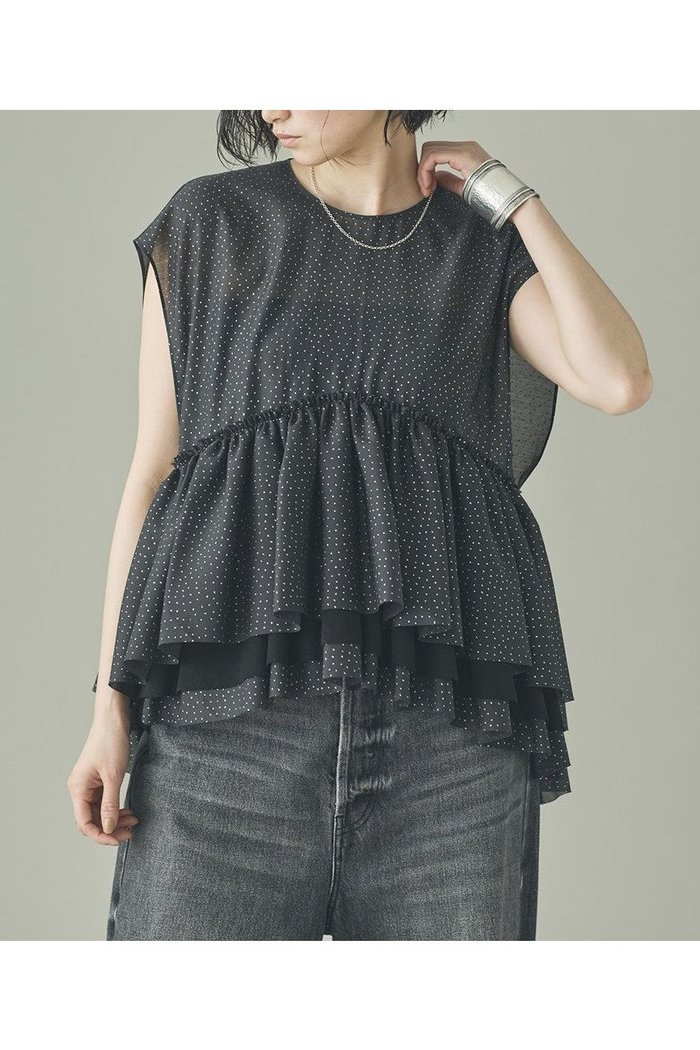 【カレンソロジー/Curensology】のシアードットギャザーブラウス インテリア・キッズ・メンズ・レディースファッション・服の通販 founy(ファウニー) https://founy.com/ ファッション Fashion レディースファッション Fashion for Women トップス・カットソー Cut & Sew Tops シャツ・ブラウス・オフィスカジュアル Elegant Blouses & Button-Ups オーガンジー Organza Fabric ショート Short, Short Length シルバー Silver, Metallic Silver スリーブ Sleeve, Long Sleeve / Short Sleeve デニム Denim, Jeans Material ドット Polka Dot, Dot Pattern バランス Balance, Style Balance プリント Print, Printed Pattern リネン Linen, Linen Fabric ワイド Wide, Wide Fit エレガント 上品 Elegant 人気 Popular, Best Seller 今季 This Season, Current Season 定番 Standard, Basic Item 新作・新入荷 New Arrivals / New In |ID: prp329100004963715 ipo3291000000037243769