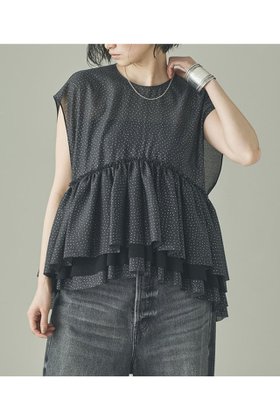 【カレンソロジー/Curensology】のシアードットギャザーブラウス 大人の最旬トレンドファッション＆コーディネート founy(ファウニー) ファッション Fashion レディースファッション Fashion for Women トップス・カットソー Cut & Sew Tops シャツ・ブラウス・オフィスカジュアル Elegant Blouses & Button-Ups オーガンジー Organza Fabric ショート Short, Short Length シルバー Silver, Metallic Silver スリーブ Sleeve, Long Sleeve / Short Sleeve デニム Denim, Jeans Material ドット Polka Dot, Dot Pattern バランス Balance, Style Balance プリント Print, Printed Pattern リネン Linen, Linen Fabric ワイド Wide, Wide Fit エレガント 上品 Elegant 人気 Popular, Best Seller 今季 This Season, Current Season 定番 Standard, Basic Item 新作・新入荷 New Arrivals / New In |ID:prp329100004963715