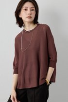 【ウィムガゼット/Whim Gazette】の【Drawing Numbers】クルーハーフスリーブ裾ラウンドニット ブラウン|ID: prp329100004963719 ipo3291000000037243797