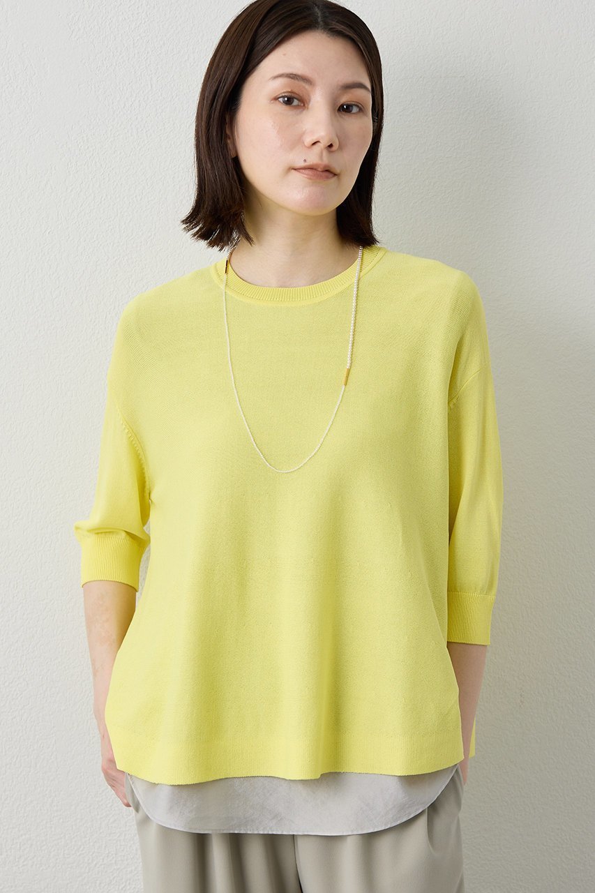 【ウィムガゼット/Whim Gazette】の【Drawing Numbers】クルーハーフスリーブ裾ラウンドニット 大人の最旬トレンドファッション＆コーディネート founy(ファウニー) 　ファッション　Fashion　レディースファッション　Fashion for Women　トップス・カットソー　Cut & Sew Tops　ニット　Knit Tops & Sweaters　カジュアルプルオーバー・ニットトップス　Pullovers & Knit Tops / Casual Pullovers　ハーフ　Half, Half-Length　バランス　Balance, Style Balance　ラウンド　Round, Round Neck　エレガント 上品　Elegant　半袖　Short Sleeve, Half Sleeve　新作・新入荷　New Arrivals / New In　other-6|ID: prp329100004963719 ipo3291000000037243805