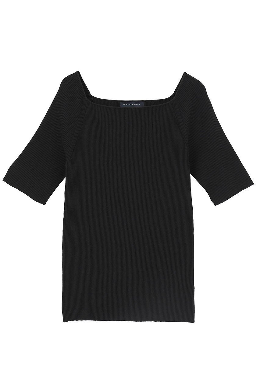 【マルティニーク/martinique】のワイドスクエアネックプルオーバー インテリア・キッズ・メンズ・レディースファッション・服の通販 founy(ファニー) 　ファッション　Fashion　レディースファッション　Fashion for Women　トップス・カットソー　Cut & Sew Tops　ニット　Knit Tops & Sweaters　カジュアルプルオーバー・ニットトップス　Pullovers & Knit Tops / Casual Pullovers　おすすめ　Recommended / Our Picks　シンプル　Simple, Minimal　スクエア　Square, Square Shape　ストレッチ　Stretch, Stretchy Fabric　デコルテ　Décolleté, Neckline　フィット　Fit, Slim Fit　ボトム　Bottoms, Lower Wear　新作・新入荷　New Arrivals / New In　ブラック|ID: prp329100004963729 ipo3291000000037243863