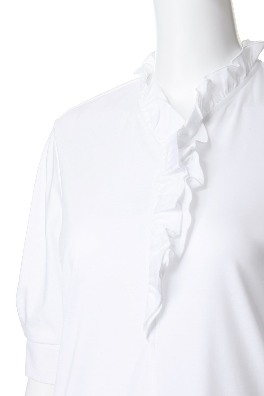 【アナイ/ANAYI】のスムースフリルプルオーバー 大人の最旬トレンドファッション＆コーディネート founy(ファウニー) 　ファッション　Fashion　レディースファッション　Fashion for Women　トップス・カットソー　Cut & Sew Tops　シャツ・ブラウス・オフィスカジュアル　Elegant Blouses & Button-Ups　ロングTシャツ・Tシャツ　Longline T-Shirts & Tees　カジュアルプルオーバー・ニットトップス　Pullovers & Knit Tops / Casual Pullovers　カットソー・ベーシックTシャツ　Cut-and-Sewn Tops / Stretch Tees & Basics　ショート　Short, Short Length　スリーブ　Sleeve, Long Sleeve / Short Sleeve　フリル　Frill, Ruffle　エレガント 上品　Elegant　新作・新入荷　New Arrivals / New In　other-5|ID: prp329100004970984 ipo3291000000037278189