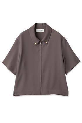 【クルニ/CULLNI】 【UNISEX】Dry Double Cloth ジップ アップ ショートスリーブ ボタン-ダウン コンパクトシャツ大人の最旬トレンドファッション＆コーディネート founy(ファウニー) ファッション Fashion レディースファッション Fashion for Women トップス・カットソー Cut & Sew Tops シャツ・ブラウス・オフィスカジュアル Elegant Blouses & Button-Ups ユニセックス Unisex, Genderless コンパクト Compact, Small Size ショート Short, Short Length シンプル Simple, Minimal ジップ Zip, Zipper スリーブ Sleeve, Long Sleeve / Short Sleeve ダウン Down, Puffer ドレープ Drape, Draping Fabric フロント Front, Front Design エレガント 上品 Elegant 新作・新入荷 New Arrivals / New In |ID:prp329100004971020