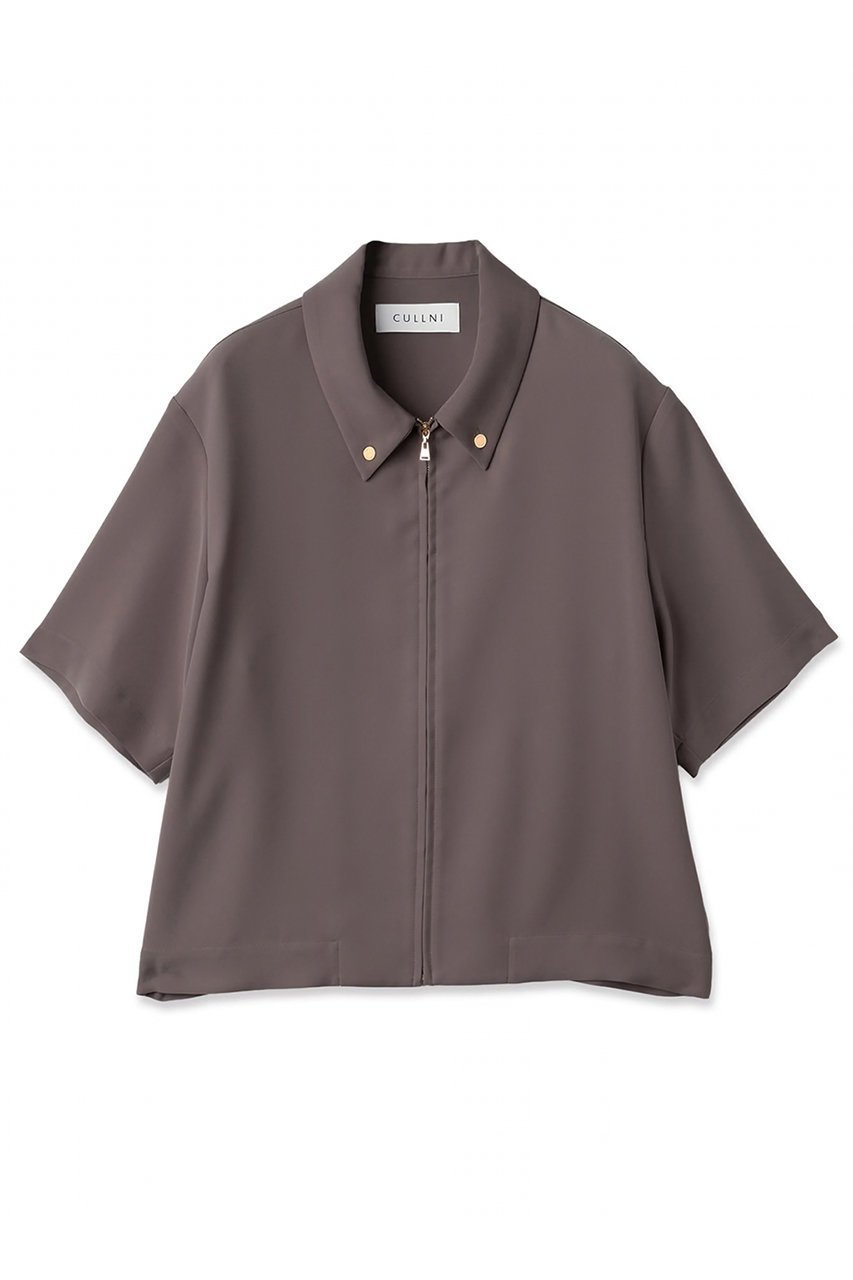【クルニ/CULLNI】の【UNISEX】Dry Double Cloth ジップ アップ ショートスリーブ ボタン-ダウン コンパクトシャツ インテリア・キッズ・メンズ・レディースファッション・服の通販 founy(ファウニー) 　ファッション　Fashion　レディースファッション　Fashion for Women　トップス・カットソー　Cut & Sew Tops　シャツ・ブラウス・オフィスカジュアル　Elegant Blouses & Button-Ups　ユニセックス　Unisex, Genderless　コンパクト　Compact, Small Size　ショート　Short, Short Length　シンプル　Simple, Minimal　ジップ　Zip, Zipper　スリーブ　Sleeve, Long Sleeve / Short Sleeve　ダウン　Down, Puffer　ドレープ　Drape, Draping Fabric　フロント　Front, Front Design　エレガント 上品　Elegant　新作・新入荷　New Arrivals / New In　トープ|ID: prp329100004971020 ipo3291000000037278432