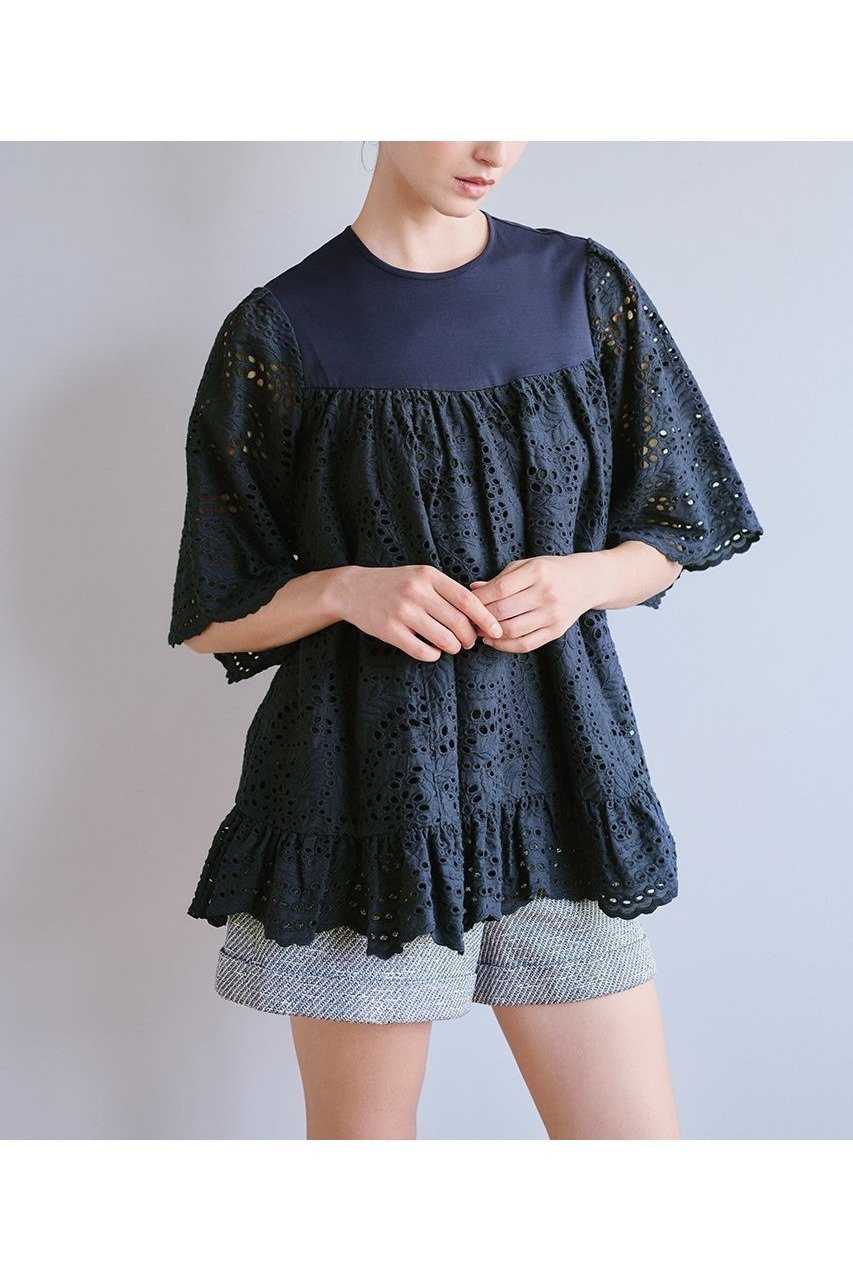 【アミカ/AMICA】のLANIKAI レーストップ 大人の最旬トレンドファッション＆コーディネート founy(ファウニー) 　ファッション　Fashion　レディースファッション　Fashion for Women　トップス・カットソー　Cut & Sew Tops　シャツ・ブラウス・オフィスカジュアル　Elegant Blouses & Button-Ups　ショート　Short, Short Length　スカラップ　Scallop, Scalloped Edge　スリーブ　Sleeve, Long Sleeve / Short Sleeve　フェミニン　Feminine, Girly　ミックス　Mix, Mixed Style　リゾート　Resort, Vacation Style　リーフ　Leaf, Botanical Leaf　レース　Lace, Lace Fabric　夏　Summer　新作・新入荷　New Arrivals / New In　春　Spring　S/S・春夏　SS, Spring/Summer, Warm Season　other-6|ID: prp329100004971040 ipo3291000000037278568