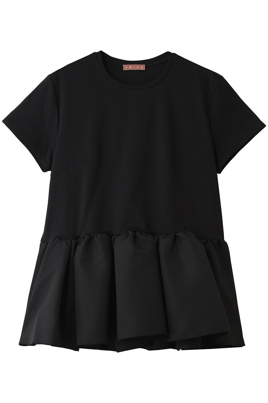 【アミカ/AMICA】のバレリーナTシャツ インテリア・キッズ・メンズ・レディースファッション・服の通販 founy(ファウニー) 　ファッション　Fashion　レディースファッション　Fashion for Women　トップス・カットソー　Cut & Sew Tops　シャツ・ブラウス・オフィスカジュアル　Elegant Blouses & Button-Ups　ロングTシャツ・Tシャツ　Longline T-Shirts & Tees　カットソー・ベーシックTシャツ　Cut-and-Sewn Tops / Stretch Tees & Basics　グログラン　Grosgrain, Grosgrain Ribbon　サテン　Satin, Glossy Fabric　ショート　Short, Short Length　スリーブ　Sleeve, Long Sleeve / Short Sleeve　バレエ　Ballet, Ballet Style　モダン　Modern, Contemporary　リラックス　Relax, Relaxed Fit　人気　Popular, Best Seller　新作・新入荷　New Arrivals / New In　ブラック|ID: prp329100004971043 ipo3291000000037278590