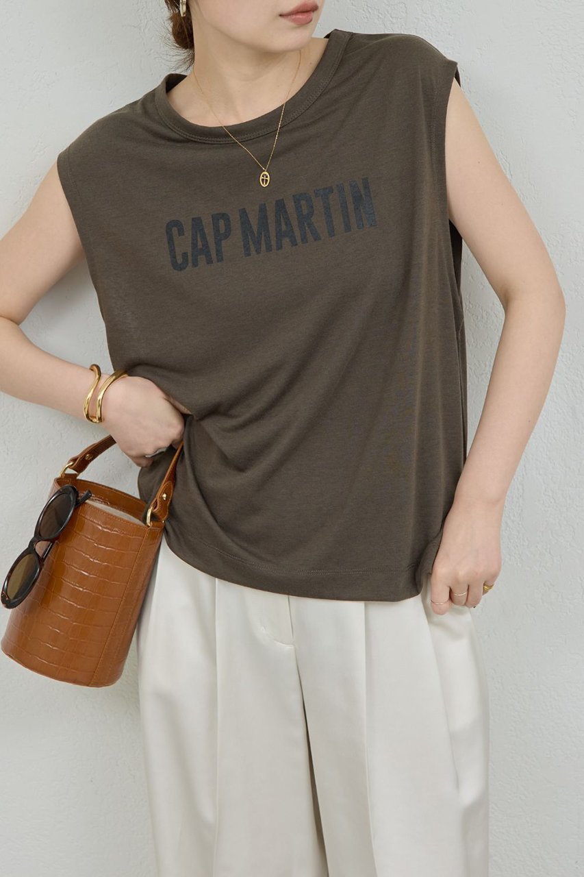 【ガリャルダガランテ/GALLARDAGALANTE】のフレンチシアーロゴTee インテリア・キッズ・メンズ・レディースファッション・服の通販 founy(ファウニー) 　ファッション　Fashion　レディースファッション　Fashion for Women　トップス・カットソー　Cut & Sew Tops　シャツ・ブラウス・オフィスカジュアル　Elegant Blouses & Button-Ups　ロングTシャツ・Tシャツ　Longline T-Shirts & Tees　カットソー・ベーシックTシャツ　Cut-and-Sewn Tops / Stretch Tees & Basics　ショート　Short, Short Length　スリーブ　Sleeve, Long Sleeve / Short Sleeve　ノースリーブ　Sleeveless, No-Sleeve　バランス　Balance, Style Balance　チャコールグレー|ID: prp329100004971103 ipo3291000000037279063