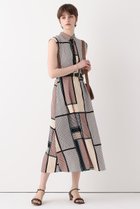 【アルアバイル/allureville】のジオメトリックプリントシャツワンピース ブラウン系|ID: prp329100004971111 ipo3291000000037279120