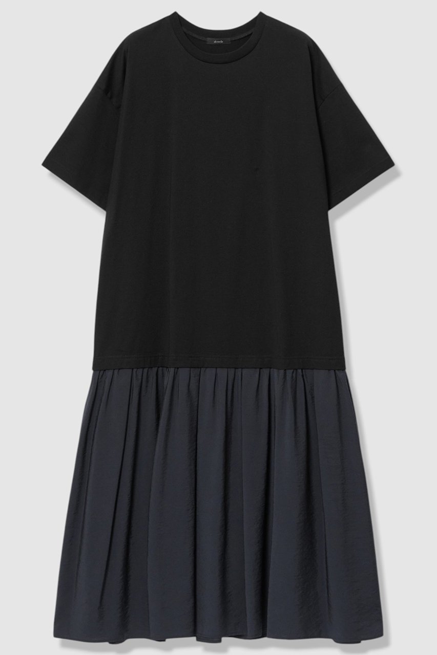 【アルアバイル/allureville】のモダールシルクドッキングワンピース インテリア・キッズ・メンズ・レディースファッション・服の通販 founy(ファウニー) 　ファッション　Fashion　レディースファッション　Fashion for Women　ワンピース　Dresses　チュニック　Tunic Tops & Dresses　カットソー　Cut and Sewn Top　シルク　Silk, 100% Silk　ダメージ　Distressed, Destroyed　チュニック　Tunic, Long Top　ドッキング　Docking, Mixed Material　ロング　Long, Long-Length　エレガント 上品　Elegant　夏　Summer　新作・新入荷　New Arrivals / New In　ブラック|ID: prp329100004971123 ipo3291000000037279206