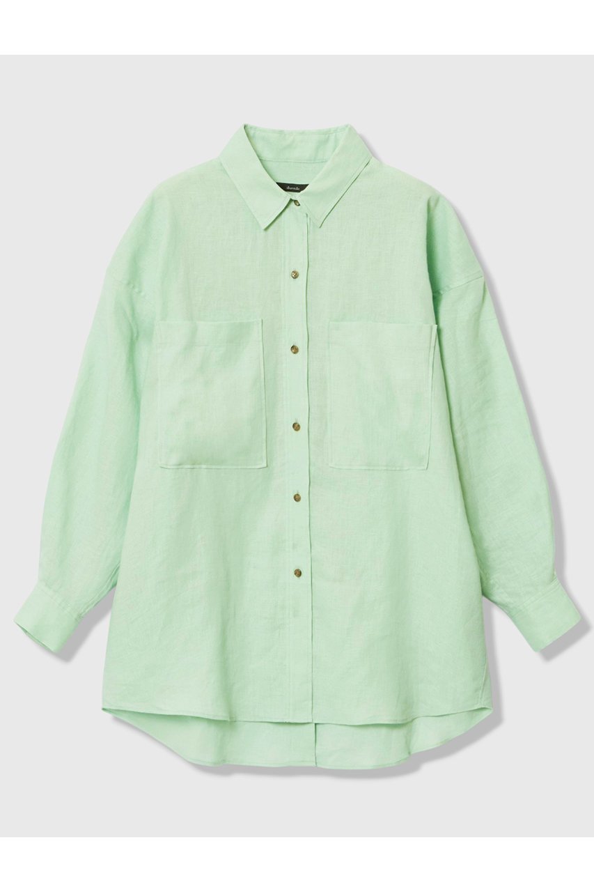 【アルアバイル/allureville】のリネンビッグポケットシャツ インテリア・キッズ・メンズ・レディースファッション・服の通販 founy(ファウニー) 　ファッション　Fashion　レディースファッション　Fashion for Women　トップス・カットソー　Cut & Sew Tops　シャツ・ブラウス・オフィスカジュアル　Elegant Blouses & Button-Ups　スリット　Slit, Slit Detail　スリーブ　Sleeve, Long Sleeve / Short Sleeve　セットアップ　Set-Up, Coordinated Outfit　リネン　Linen, Linen Fabric　ロング　Long, Long-Length　吸水　Absorbent, Quick-Dry　夏　Summer　新作・新入荷　New Arrivals / New In　ミントグリーン|ID: prp329100004971144 ipo3291000000037279353